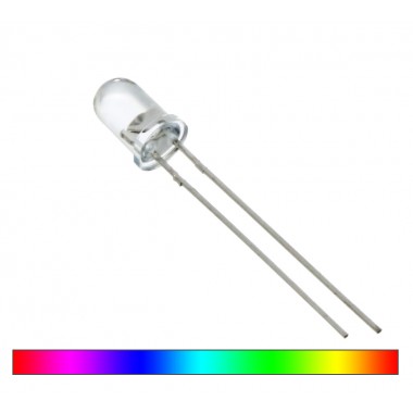 Super Bright LED 5mm Fast Flashing Rainbow-Color, Clear Round Lens