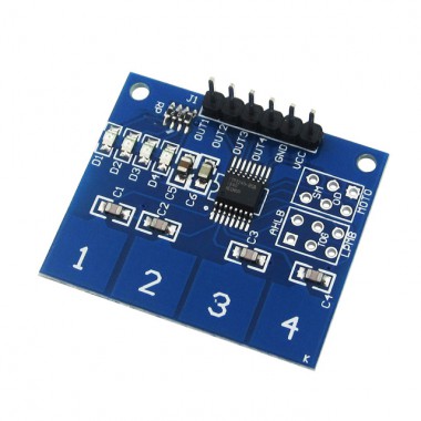 4-Channel Touch Key Module TTP224 Capacitive-Type w/ Toggle or Switch Jumper