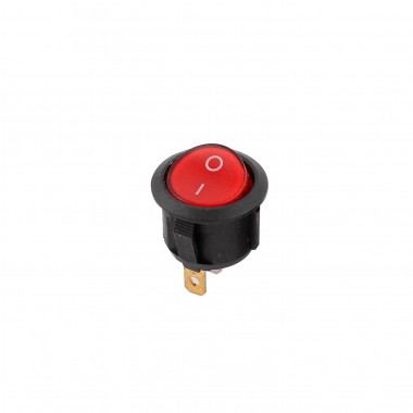 Rocker Switch (Round) 23mm w/ AC Illuminated Red-Lamp Round 3-Pin SPST On-Off