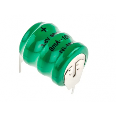 3.6V 80mAh Ni-MH Rechargeable Battery With 2 Pin - 3/B80H