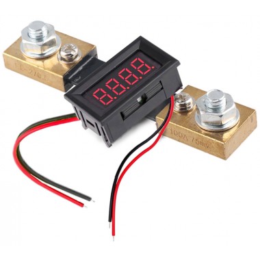 Digital Ammeter 0-100Amp 4-Digits Red-LED Panel Meter w/ Shunt