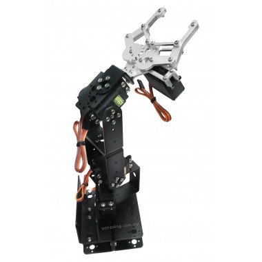 4 Degrees-of-Freedom Robotic Arm Kit w/ Gripper & 4 Servo Motors (Fully Assembled)
