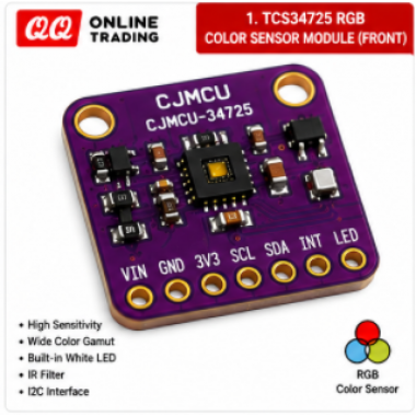 TCS34725 RGB Color Sensor Module I2C for Arduino ESP32 STM32