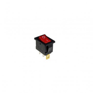 Rocker Switch (Rectangular) 21mm w/ 24V Illuminated Red 3-Pin SPST On-Off